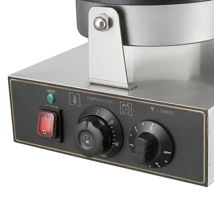 Gurubhai Equipments Commercial Waffle Cone Maker Machine, Waffle Cone Maker 220V Stainless Steel Egg Roll Mold, with Non-stick Baking Tray, Temperature and Time Control for Restaurant Use 1200W.