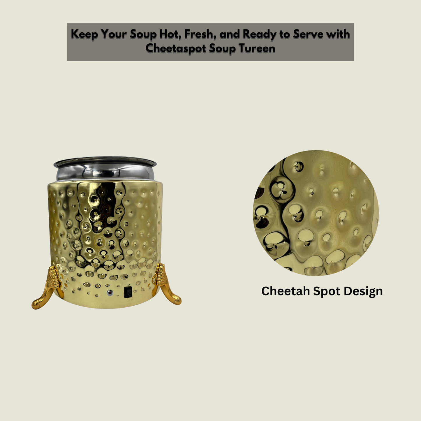 Gurubhai Equipments Electric Soup Warmer, 10 L Warmer Pot ( Golden )