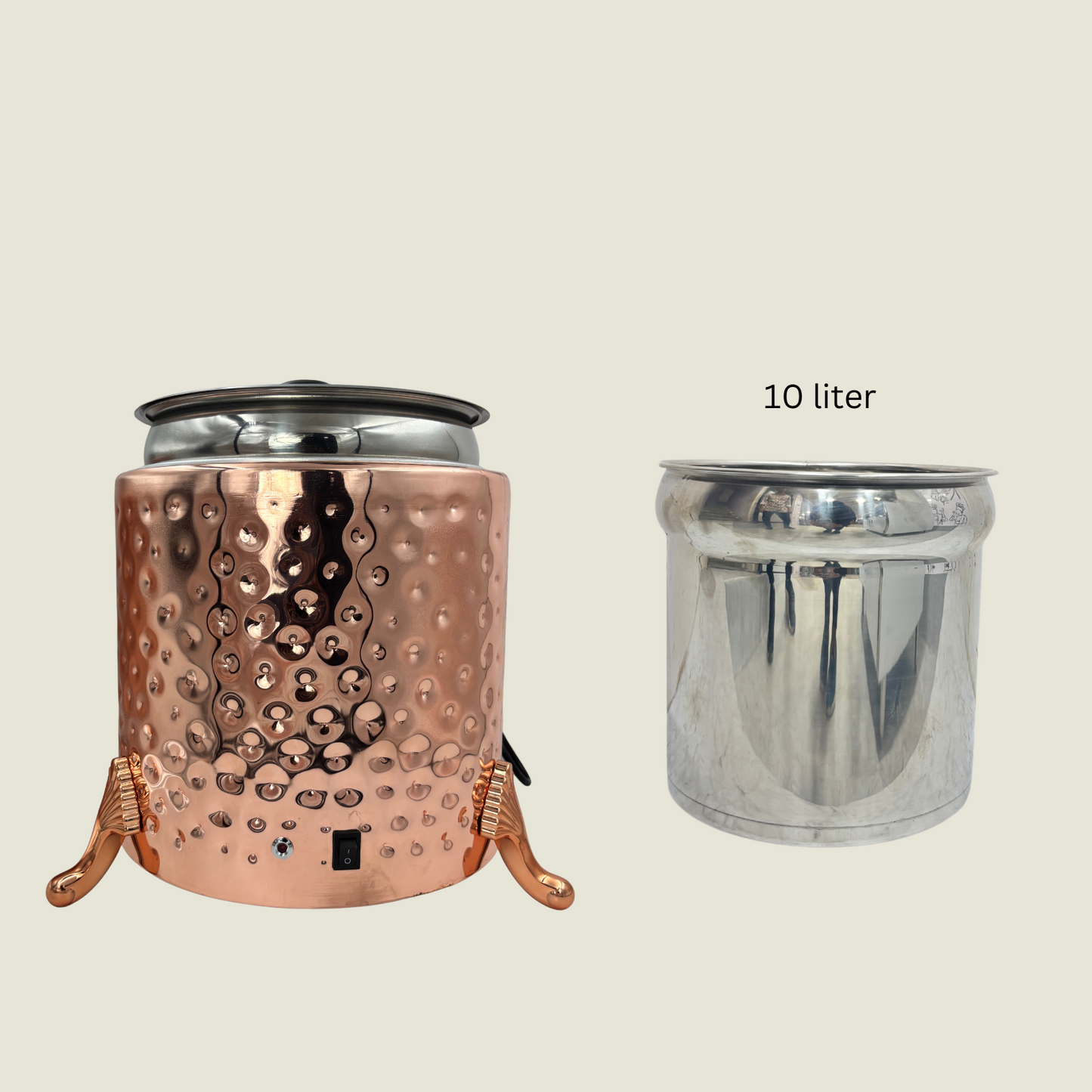Gurubhai Equipments Electric Soup Warmer Pot, 10 Liter Soup Pot ( Rose Gold )