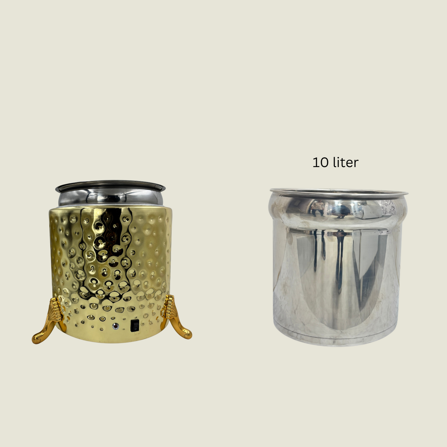 Gurubhai Equipments Electric Soup Warmer, 10 L Warmer Pot ( Golden )