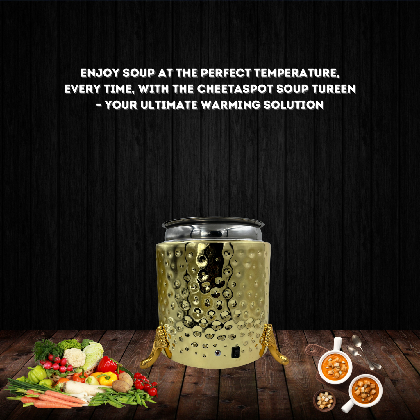 Gurubhai Equipments Electric Soup Warmer, 10 L Warmer Pot ( Golden )
