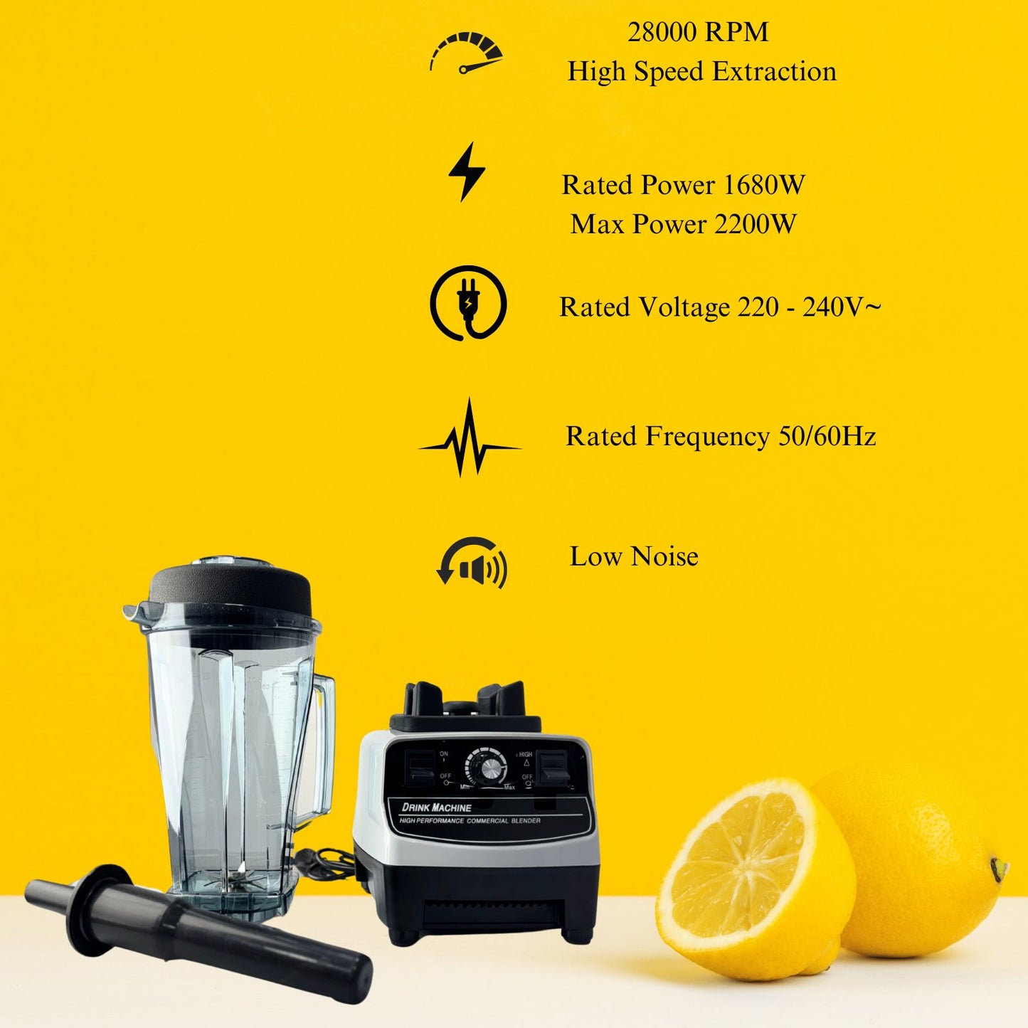 Gurubhai Equipments Commercial Blender/Grinder/Mixer, 2200W, 2.5 Litres BPA Free Jar, High Power & Speed Blender, 100% Copper Motor 28000 RPM, Pulse & Timer