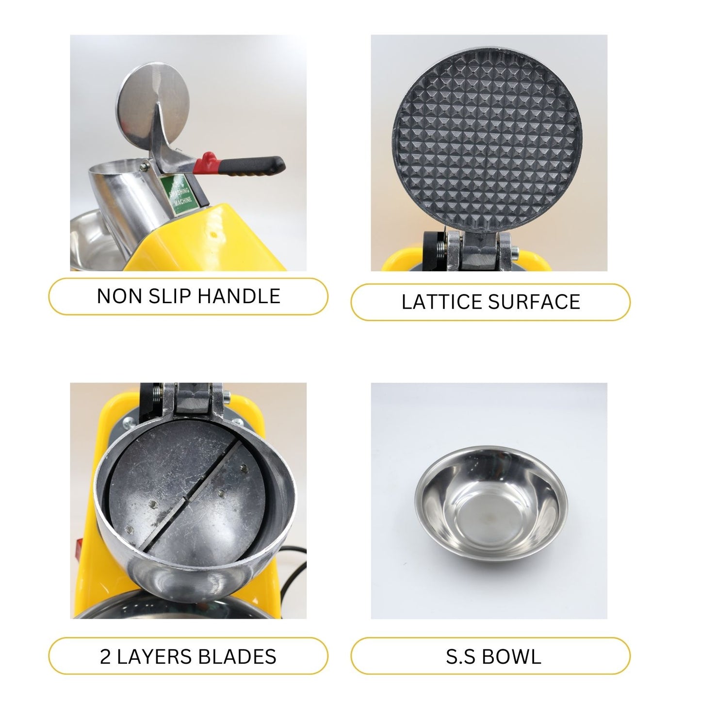 Gurubhai Equipments Electric Ice Crusher Machine, 300W, 65KG/Hr Capacity, (Color As Per Availability)