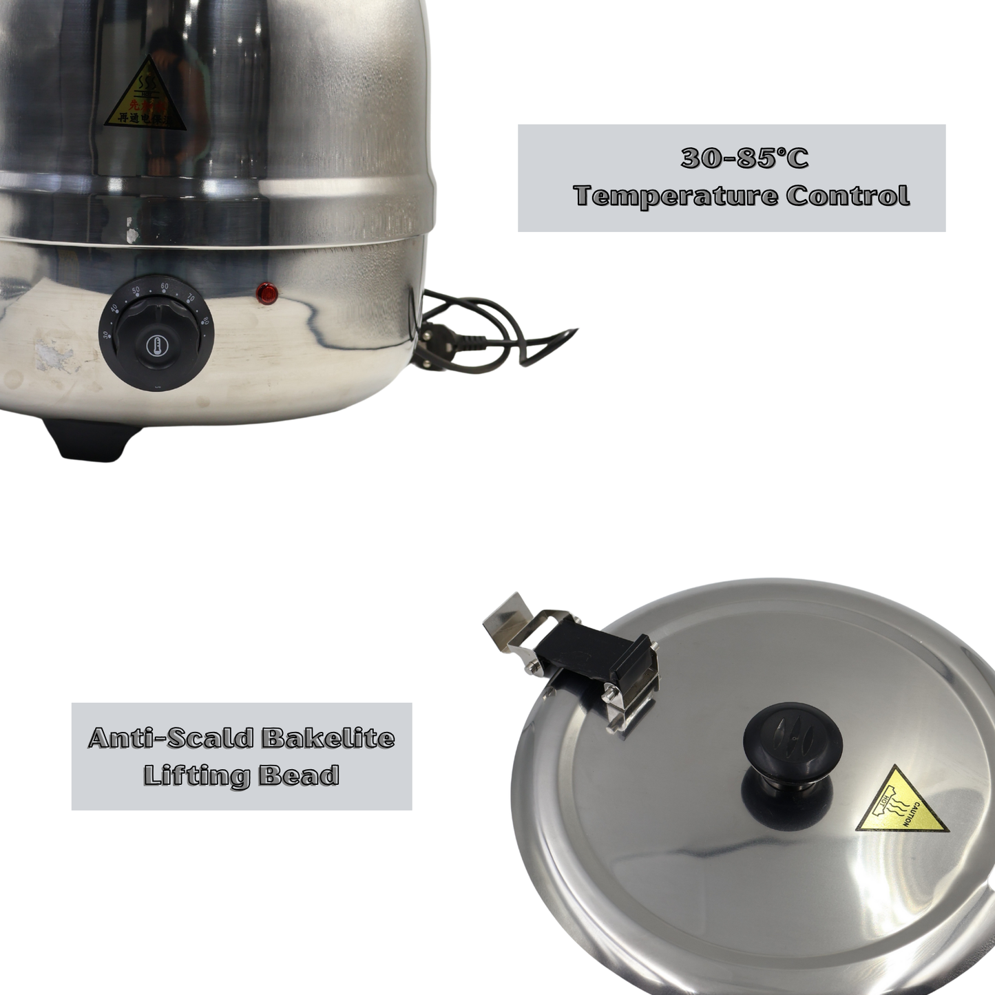 Gurubhai Equipments Stainless Steel Soup Kettle Warmer, 10 liter, Soup Warmer, SS Soup Tureen for Catering, Soup Heater, Restaurants and Buffets Businesses, Ideal for Keeping Soups and Stews Warm