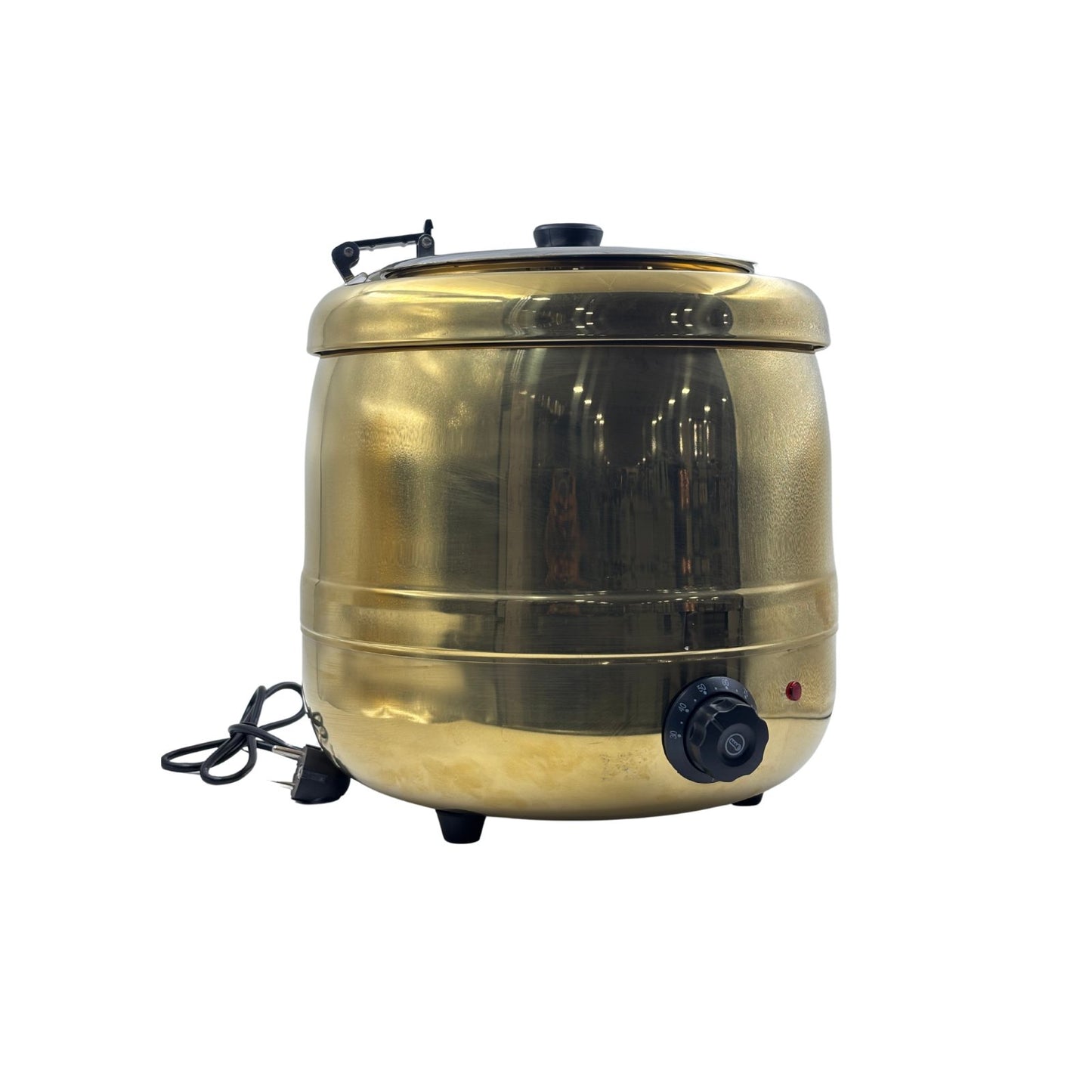 Gurubhai Equipments Electric Golden Soup Kettle Warmer, 10 Liter, Soup Warmer, Golden Soup Tureen for Catering, Restaurants and Buffets Businesses, Ideal for Keeping Soups and Stews Warm