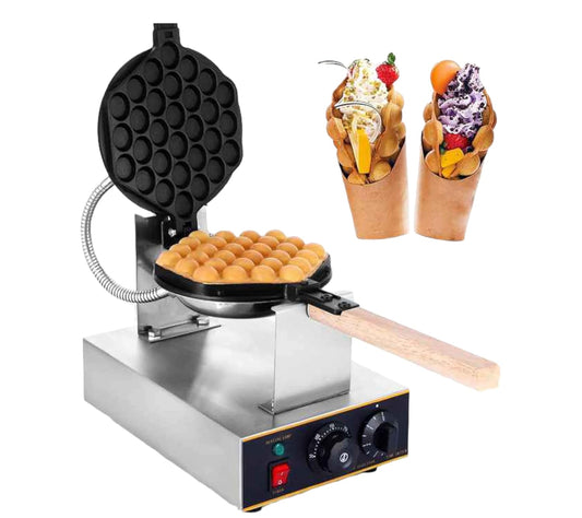 Gurubhai Equipments Commercial Electric Bubble Waffle Maker – 1400W Non-Stick Egg Waffle Machine with Adjustable Temperature & Countdown Timer | Waffle Maker for Café, Bakery & Food Stalls
