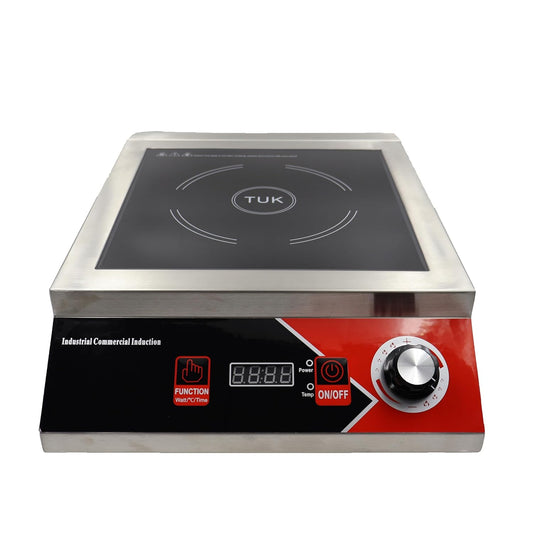 Gurubhai Equipments Stainless Steel Commercial Induction Cooktop 3500W-Fast Heating, Precision Cooking,Digital Controls,Timer Function