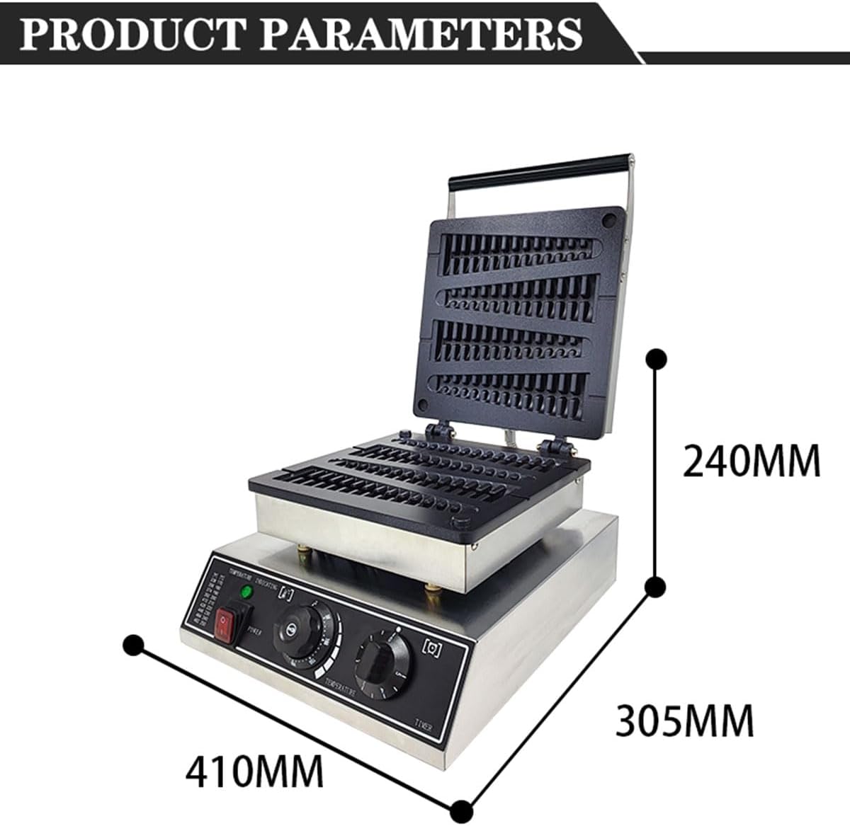 Gurubhai Equipments Commercial Non-Stick Lolly Stick Waffle Maker Machine – 4pcs Tree Shape Waffle Maker, 220V – Ideal for Waffle Outlets, Hotels, Restaurants, Cafes, and Catering Purposes