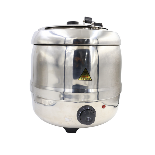 Gurubhai Equipments Stainless Steel Soup Kettle Warmer, 10 liter, Soup Warmer, SS Soup Tureen for Catering, Soup Heater, Restaurants and Buffets Businesses, Ideal for Keeping Soups and Stews Warm